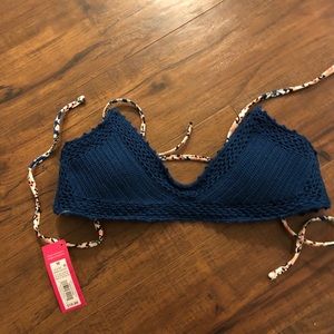 Target Merona crochet bikini top in blue! Size M